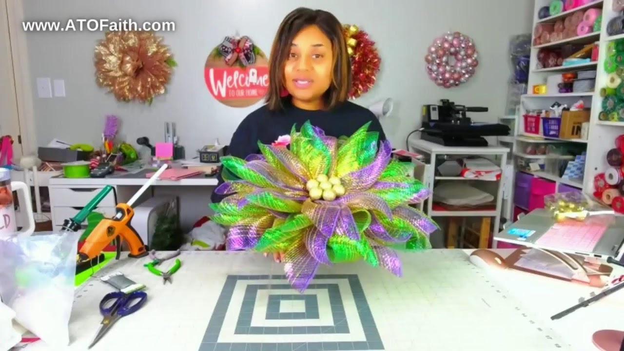 🎭 LIVE: Filling an Etsy Order & Creating a Mardi Gras Wreath | Handmade Door Decor