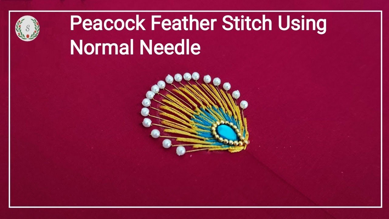 All Over Butti Design For Blouse / Dresses | Peacock Feather Stitch Using Normal Needle