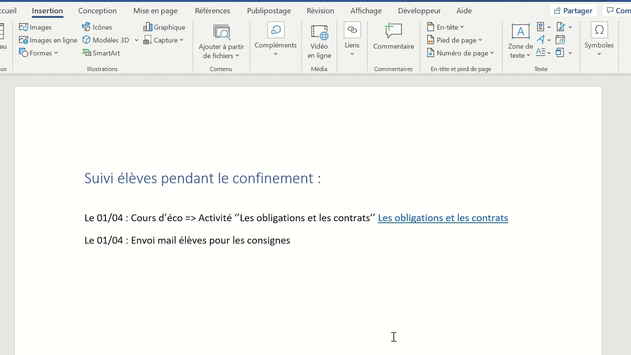Tuto Insérer un lien dans Word