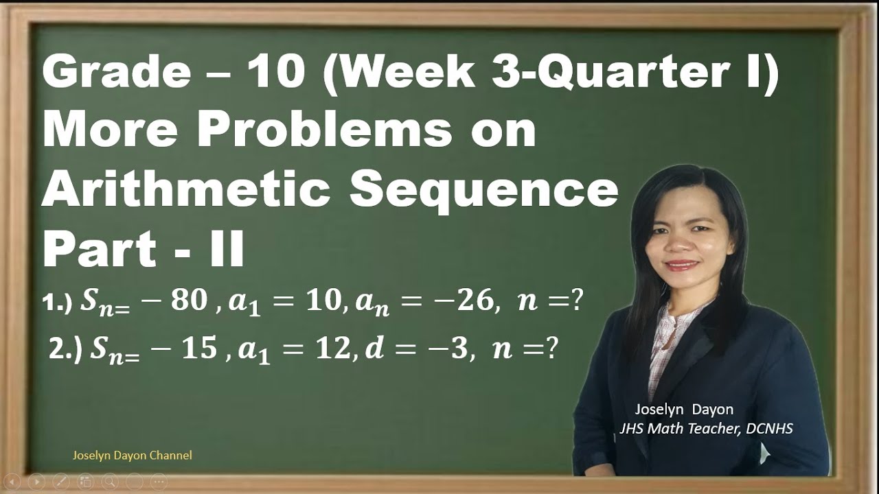 Finding n in an Arithmetic Sequence Given are Sn, a1, an or Sn, a1, d.