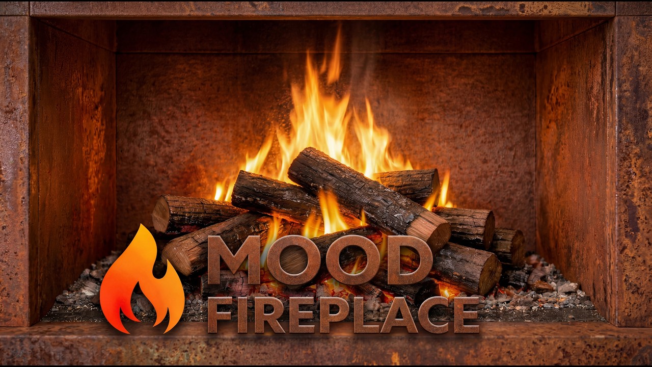 Warm Rust Mood Fireplace &ndash; Cozy & Earthy Fire Sounds for Relaxation (3 Hours, 4K)