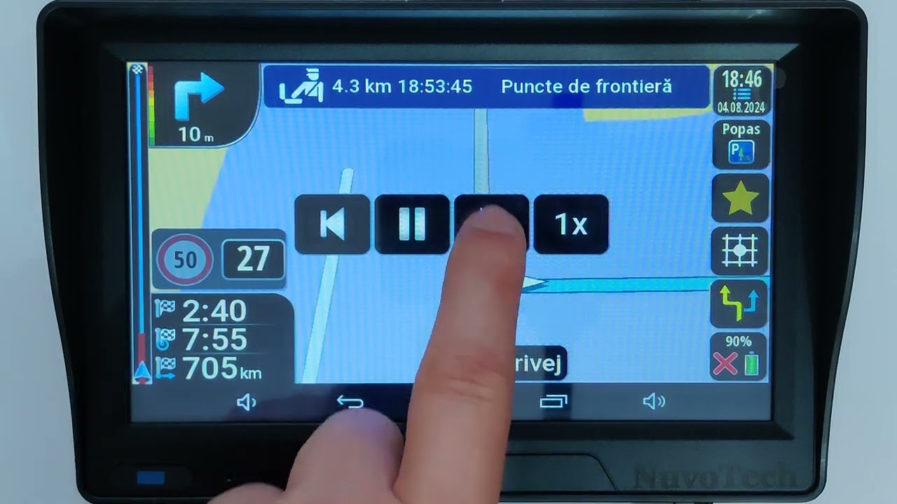 Navigație GPS NuvoTech 7A1PC DVR Full HD,Parasolar, iGO Truck Android TMC Traffic 1GB DDR3 16GB+64GB