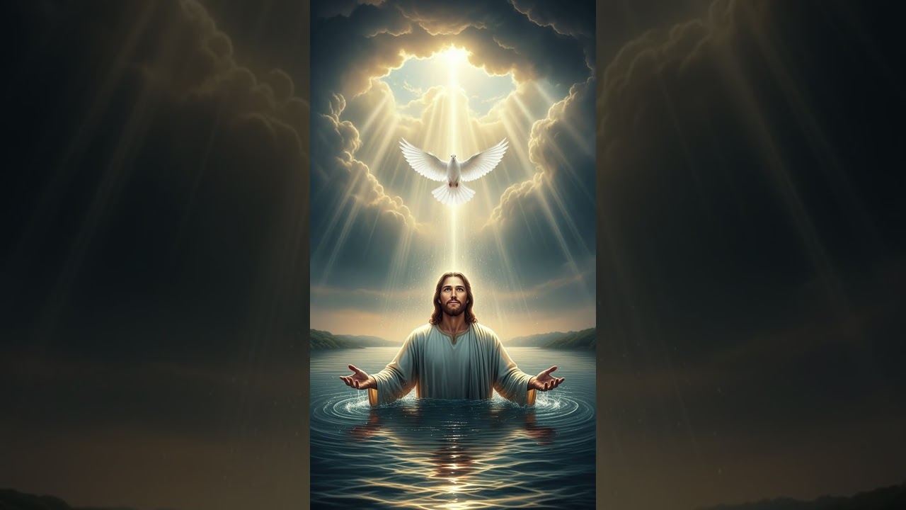 El bautismo de Jesús el momento en que el cielo se abrió.