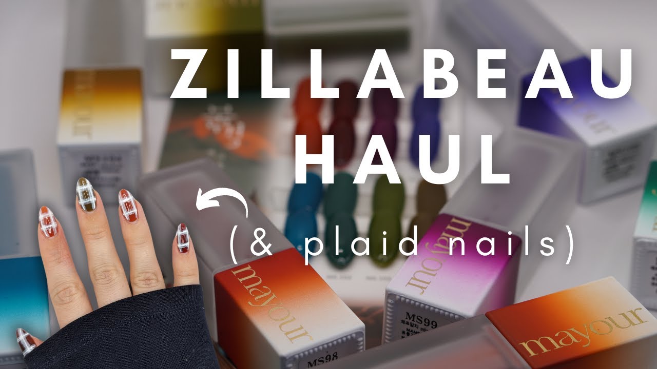 unboxing mayour fire gazing collection and a set of simple plaid nails - zillabeau haul