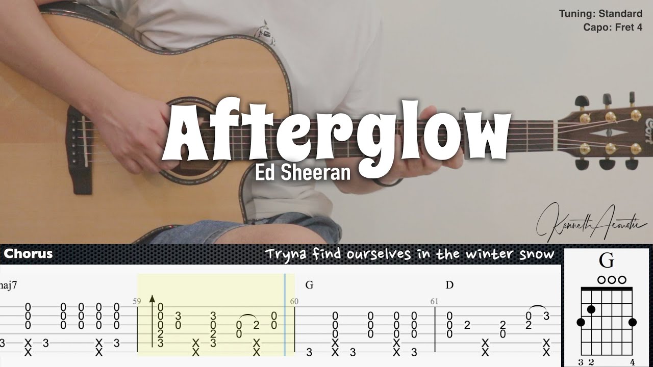 Afterglow - Ed Sheeran | Fingerstyle Guitar | TAB + Chords + Lyrics