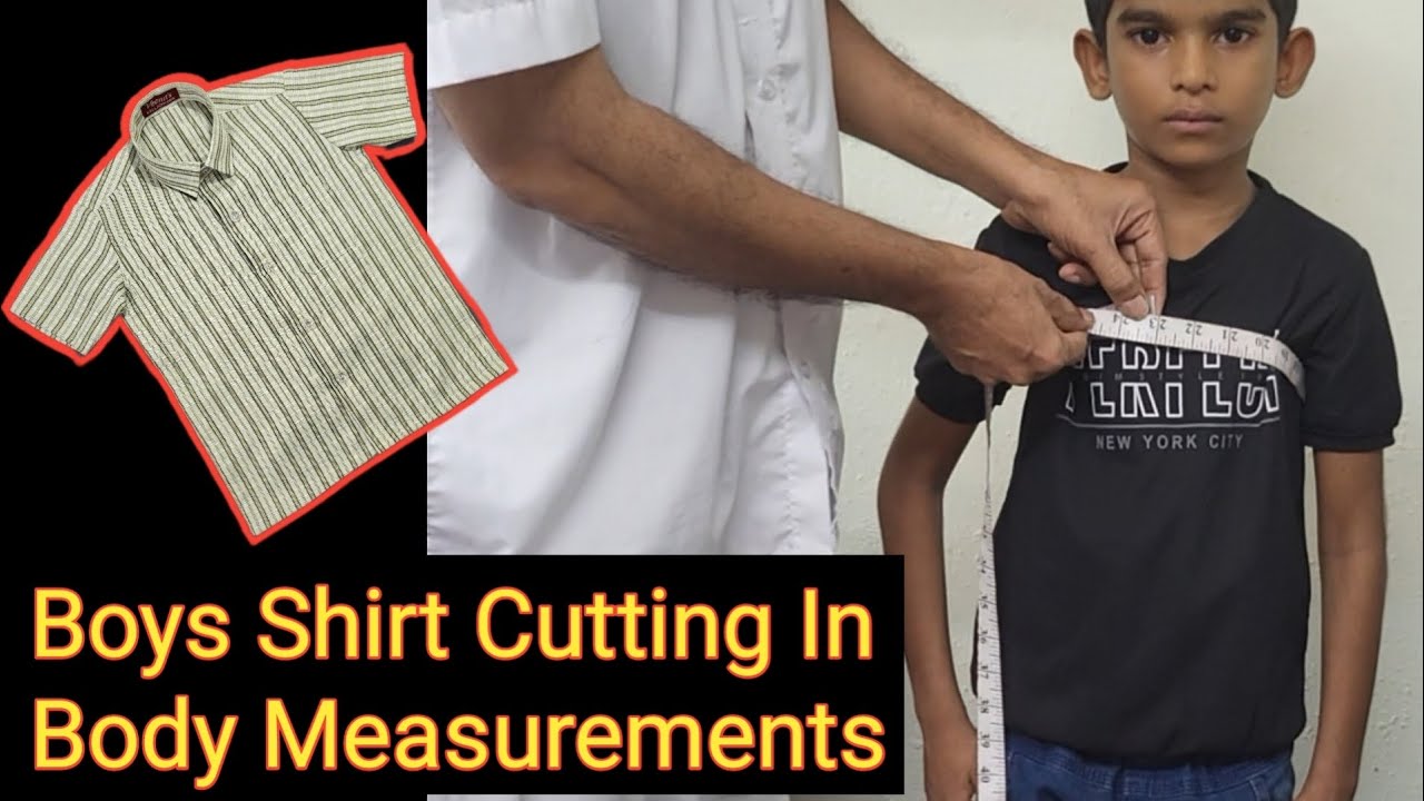 Boys shirt cutting in body measurements |uniform shirt cutting malayalam