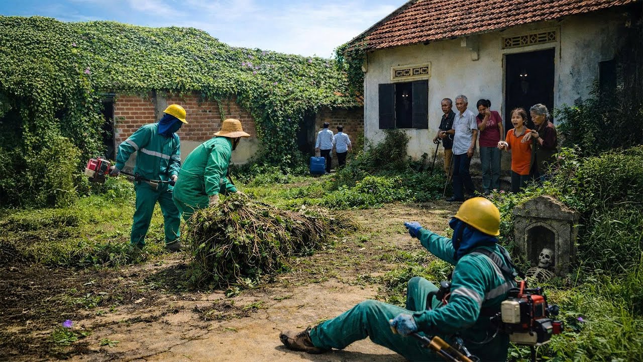Time-Lapse: Clearing an Overgrown Abandoned House Turns Terrifying 😱 Villagers Panic