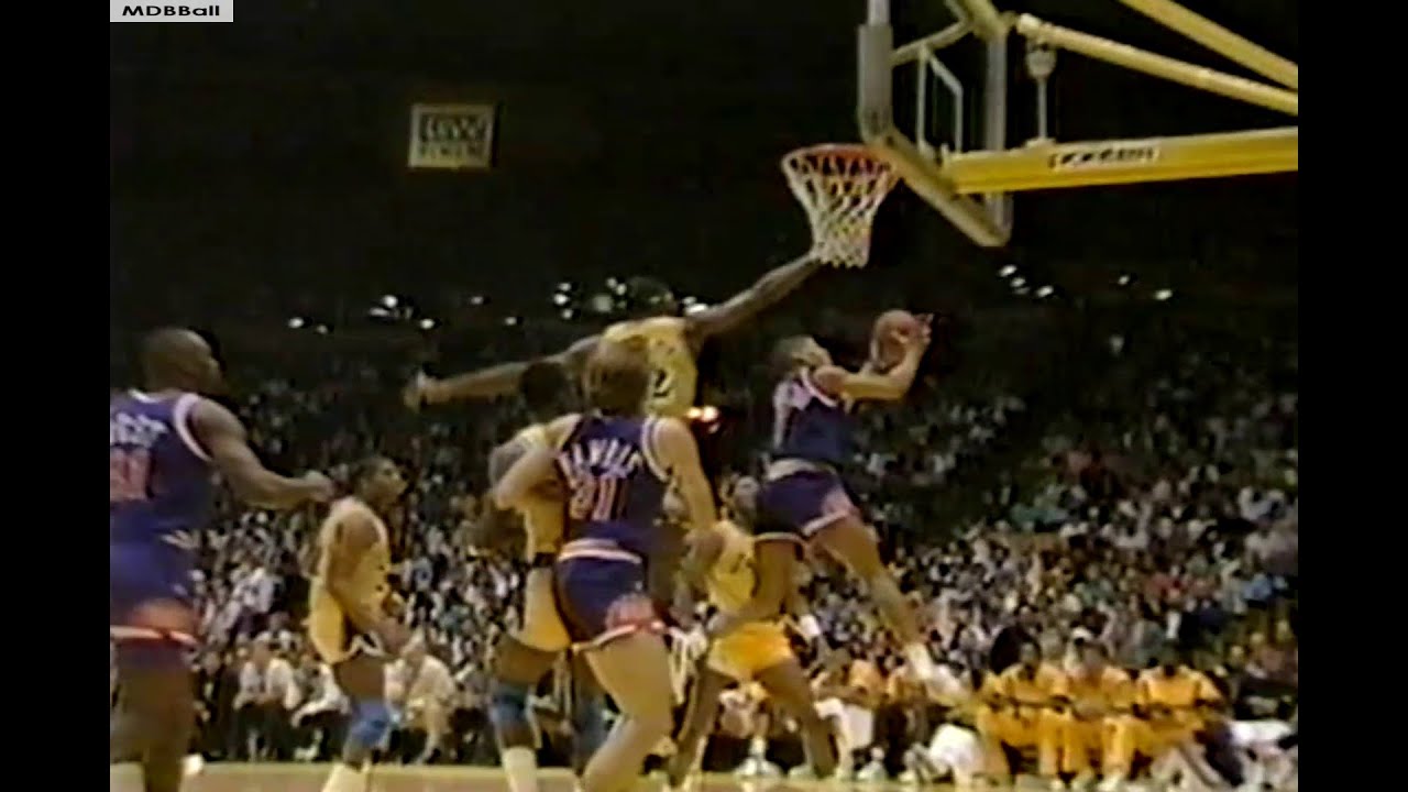 Kevin Johnson (37p) Battles Magic Johnson (43p) - Suns @ Lakers 1990 WCSF Game 5
