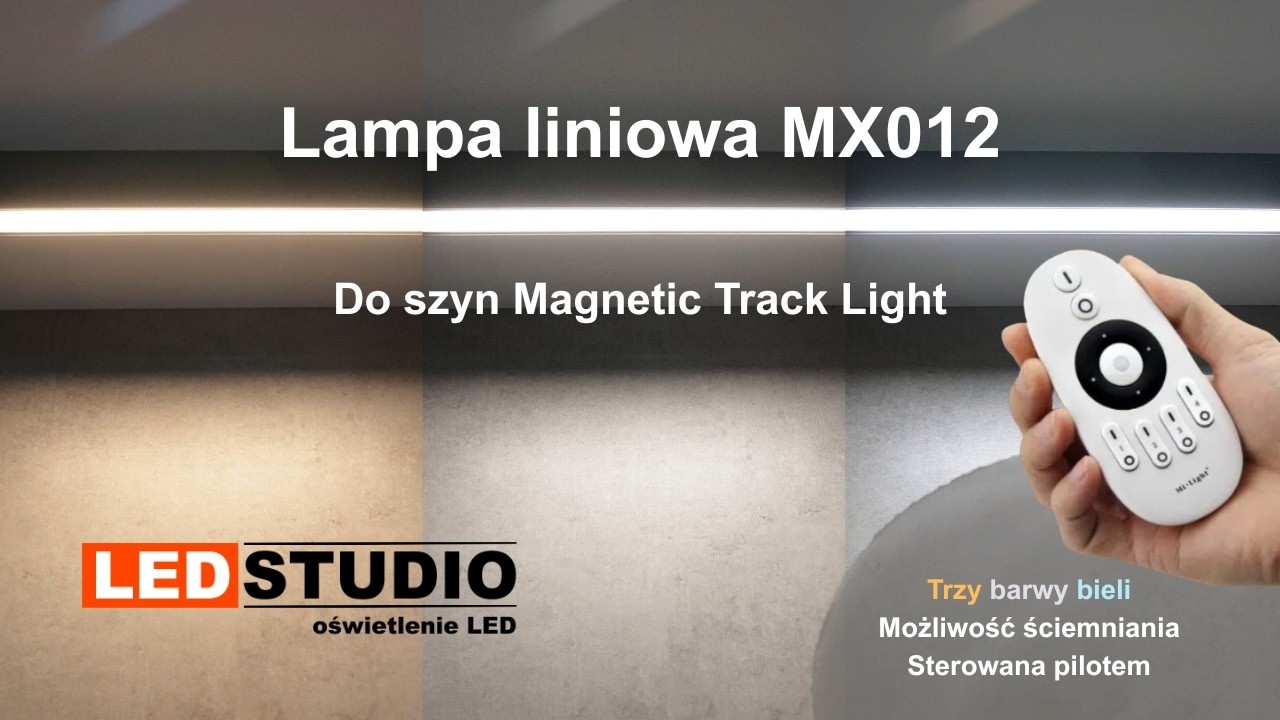 Lampa liniowa LED do szyn magnetycznych MX012 &ndash; CCT, ściemnialna | LED STUDIO Wrocław