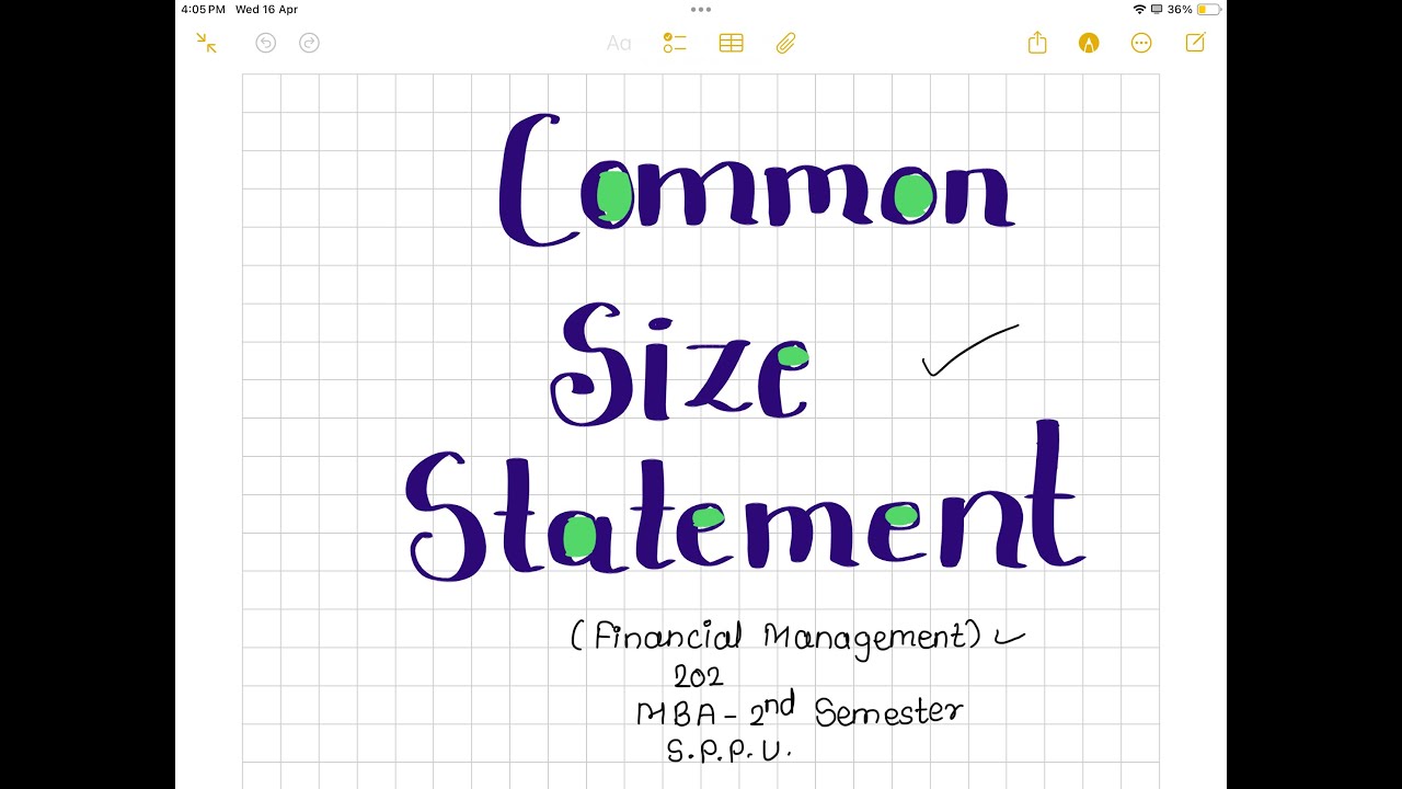 Common Size Statement- Type 1 ( Financial Management- MBA 2nd Semester) Imp for exam