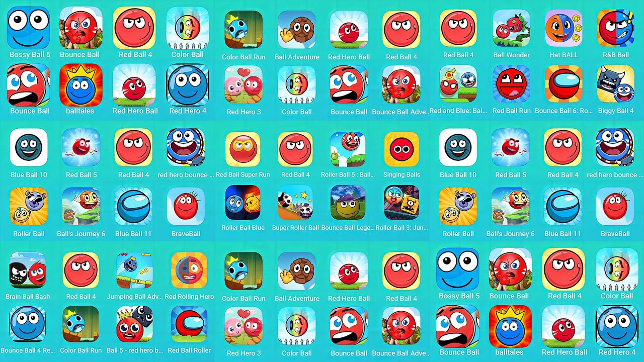 Bossy Ball 5, Red Ball 4, Brain Ball, Red Ball Super Run, Color Ball Run and More Red Ball Games