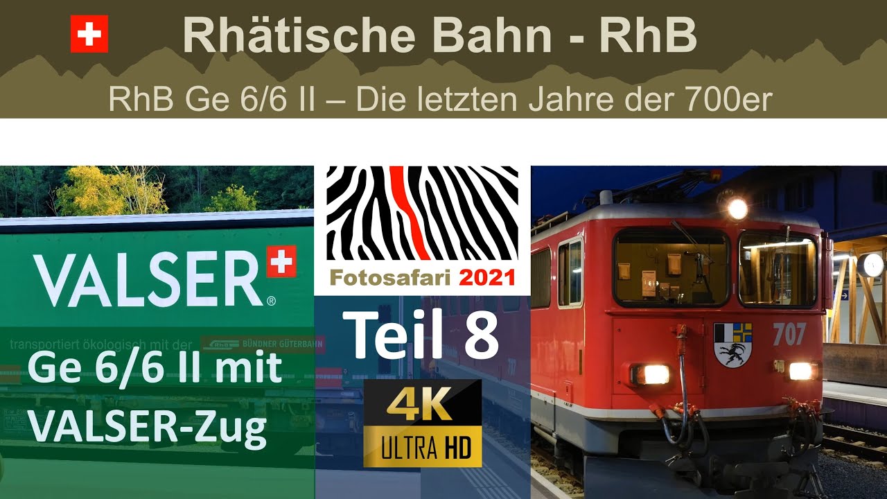 RhB Rhätische Bahn - Die Ge 6/6 II 707 mit Valser Wasserzug, cab ride, Rhaetian Railway trains