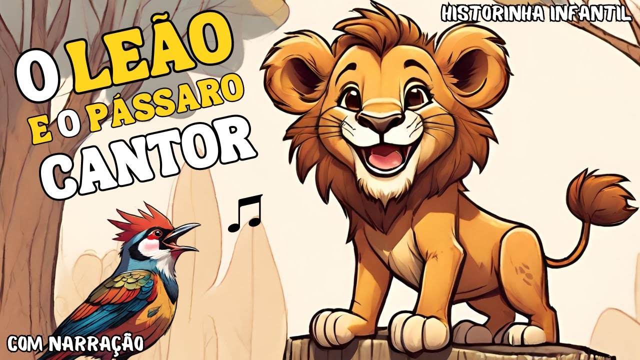 Historinha infantil | O Leão e o Pássaro Cantor | Historia infantil curta