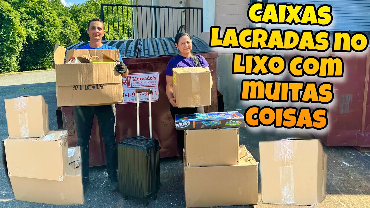 Caixas lacradas no lixo dos Estados Unidos com muitas coisas!🇺🇸