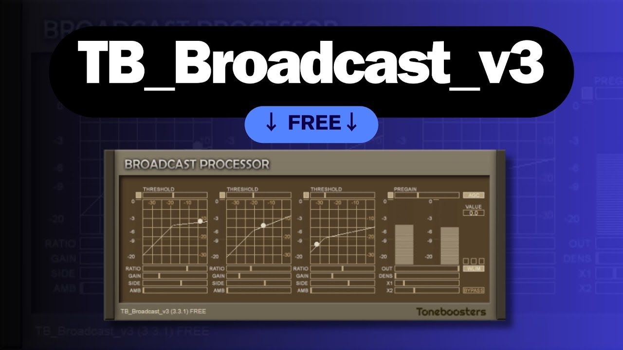 Excellent FREE Plugin TB_Broadcast_v3 by Toneboosters - Sound Demo