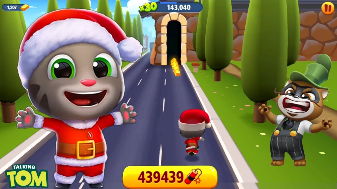 Talking Tom Gold Run Characters - Randomly Unlock Santa Tom - Android Mo.D