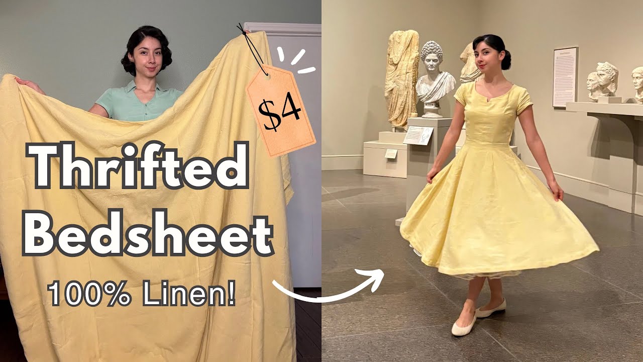Sewing a Dress from a Thrifted Bedsheet