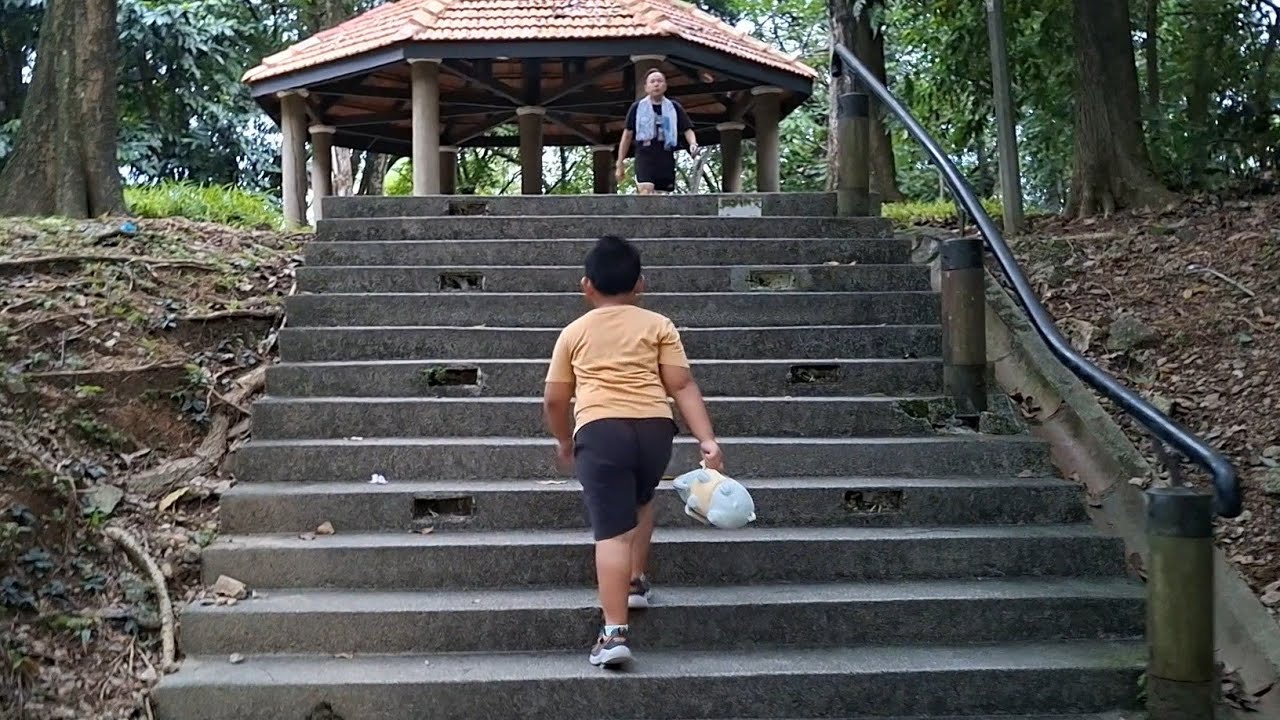 Climbing Up the Stairs in Bukit Jalil Park. | Menaiki Tangga di Taman Bukit Jalil.