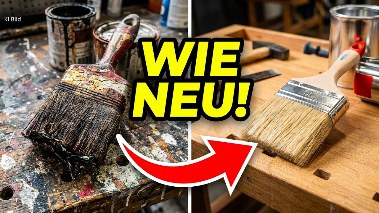 Harte Vertrocknete Pinsel Reinigen. Quick Tipp, Pinsel richtig Lagern. ganz einfach