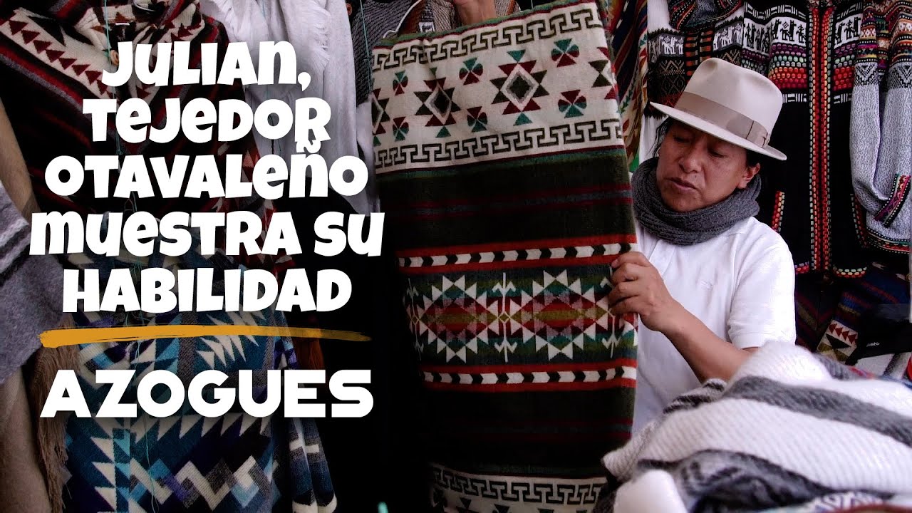 Julian, tejedor otavaleño muestra su habilidad