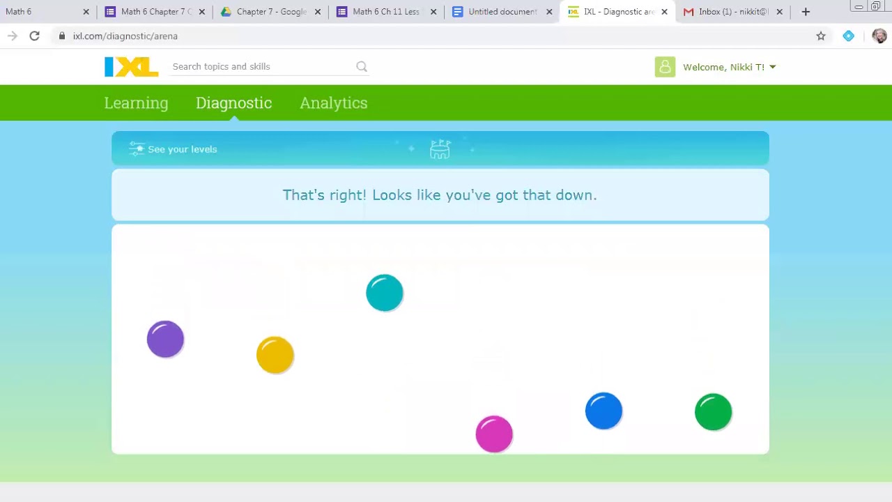 Diagnostic Test IXL