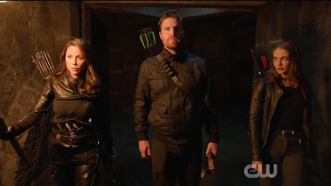 Arrow 6x03 Oliver, Thea and Talia vs Athena fight Scene