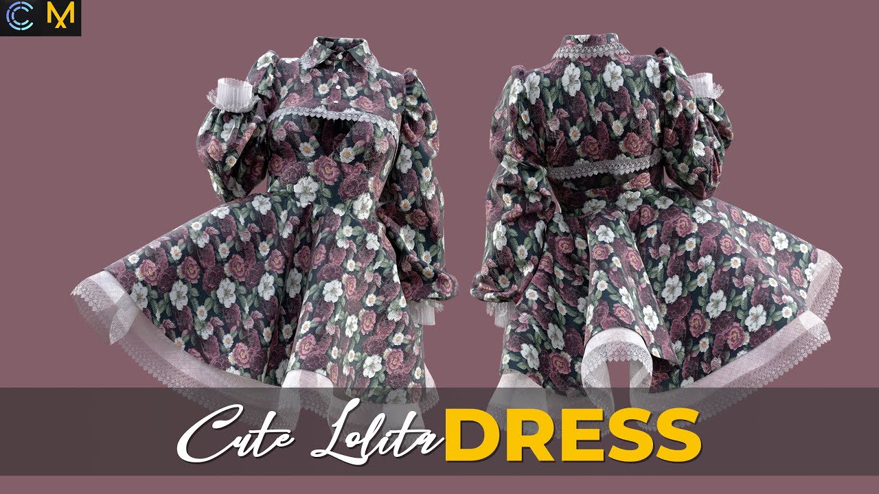 Cute Lolita Dress Clo 3d / Marvelous designer timelaps