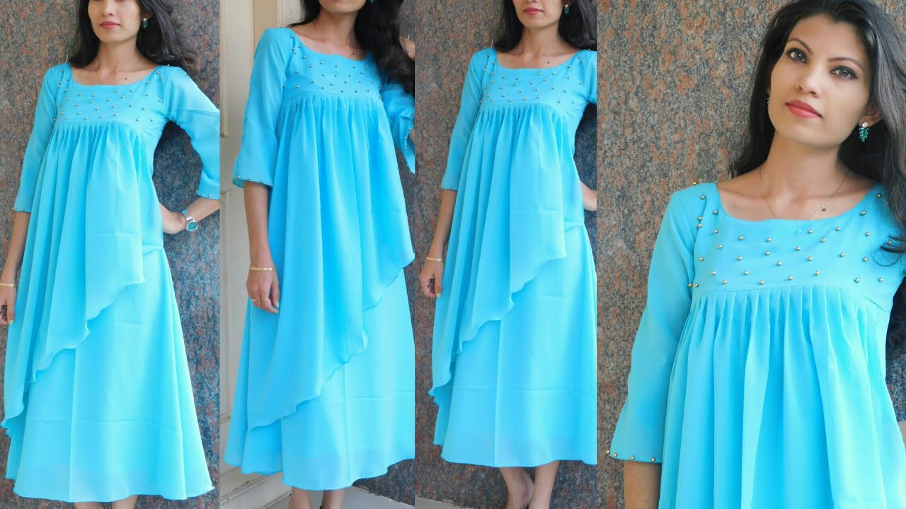 Designer top frilled cutting and stitching malayalam