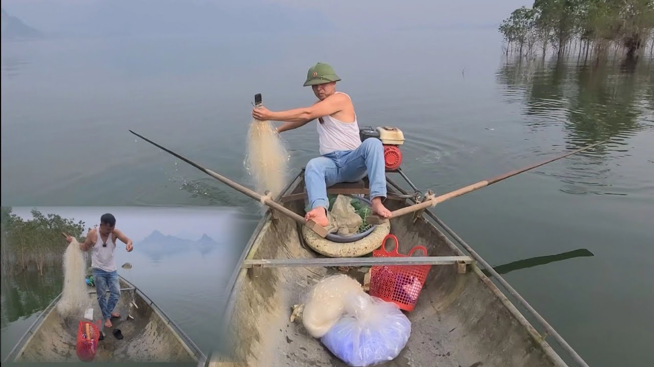Sau những ngày nghỉ Tết.Hai anh em A Chinh ra hồ Thác bà thả lưới bắt cá, đi tìm thủy quái (phần 1)