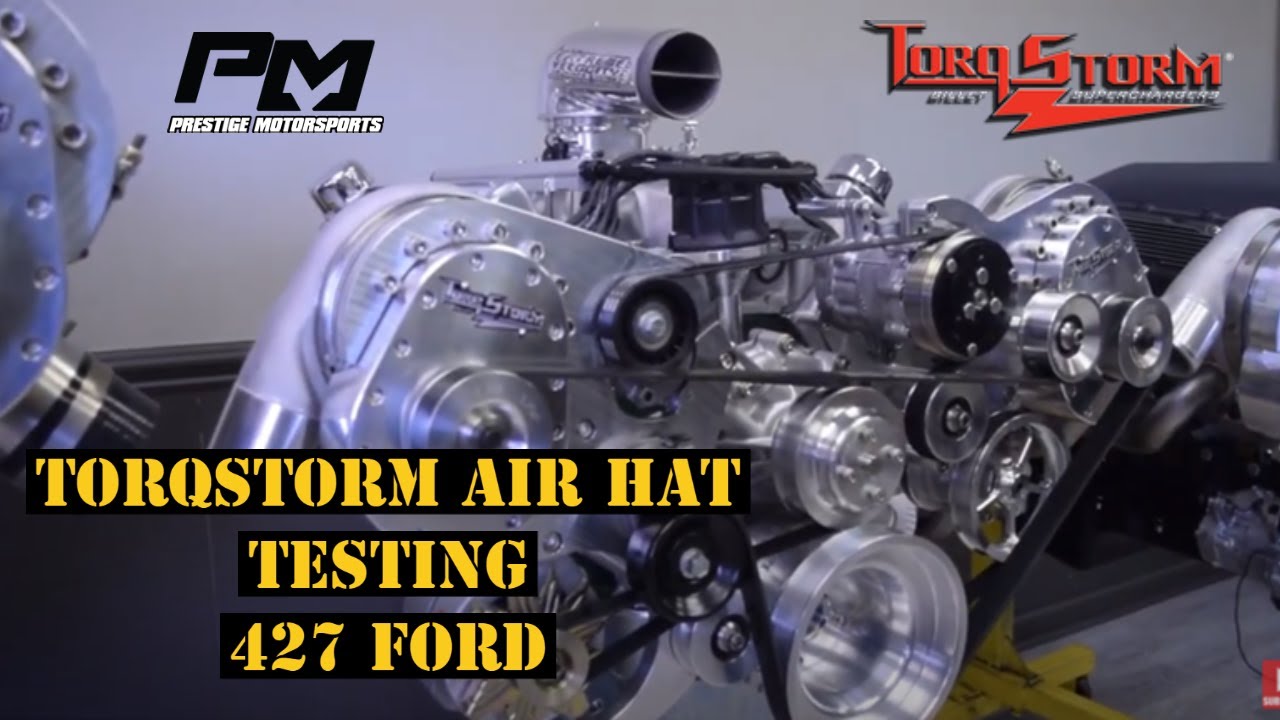 TorqStorm Superchargers 427 Ford Air Hat Divider Testing at Prestige