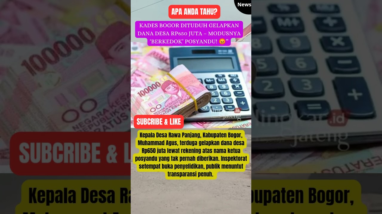 Kades Bogor Dituduh Gelapkan Dana Desa Rp650 Juta &ndash; Modusnya &lsquo;Berkedok&rsquo; Posyandu! 😡&rdquo; #beritaterkini