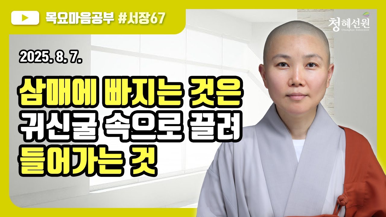 2025. 08. 07. [청혜선원] 목요공부ㅣ대혜서장 제67회: 16. 이참정 한로의 별지에 대한 답서-1  “삼매에 빠지는 것은 귀신굴 속으로 끌려 들어가는 것”