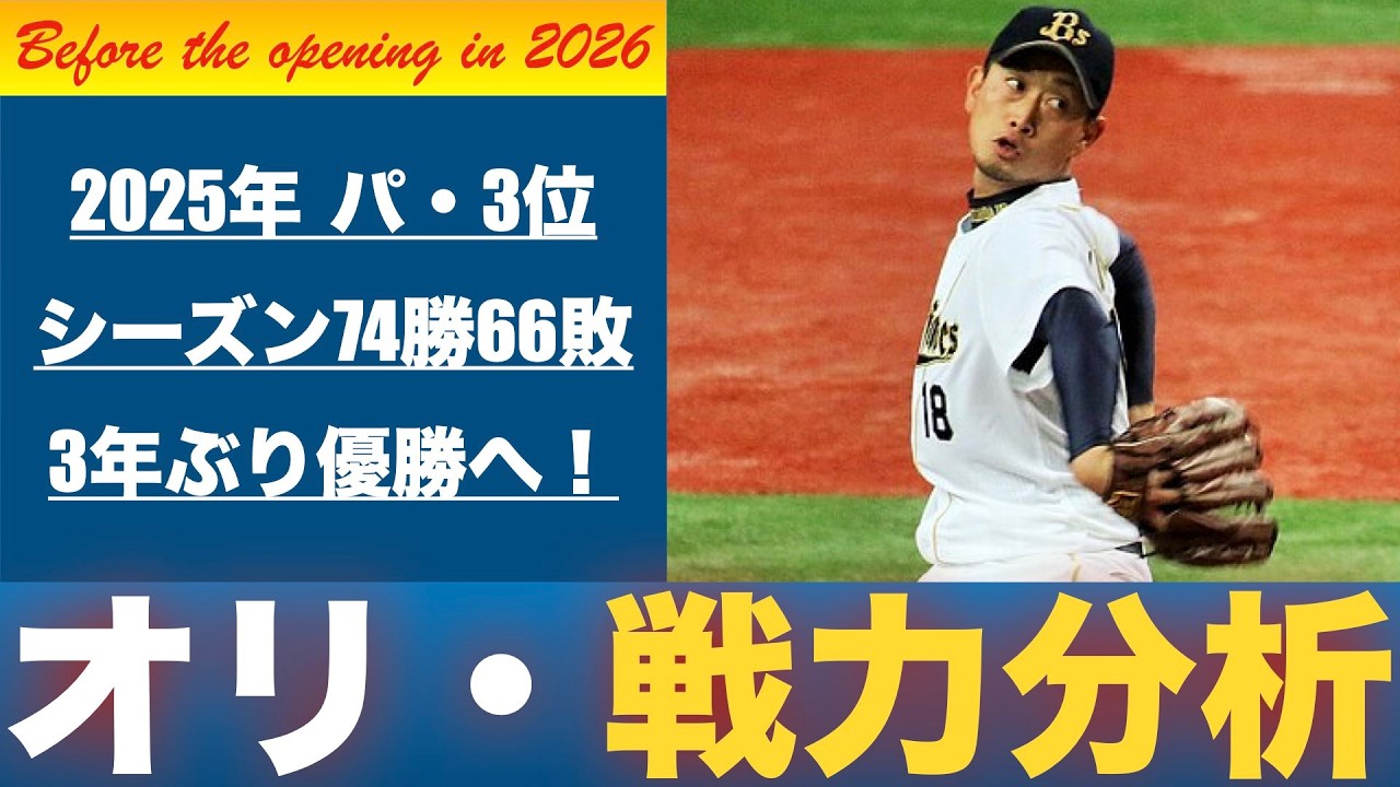 【戦力分析2026】オリックス・バファローズの2026年春の戦力を分析する！【熱決】　＃bs2026　＃山下舜平大　＃麦谷祐介