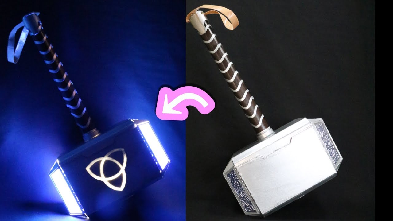 Cardboard DIY Flashing Thor's Mjolnir Hammer ダンボールで作る！マイティーソー、光るムジョルニア！