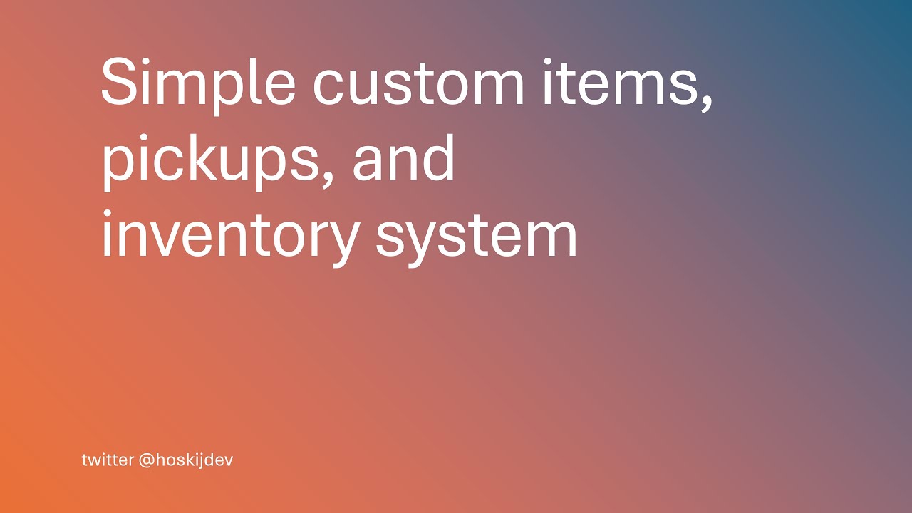 [UEFN] Simple Custom Items, Pickups, and Inventory System in Fortnite