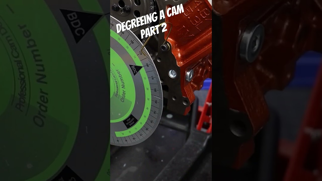 Once your degree wheel is trued up, it's time to dial in the camshaft. #camshaft #engine