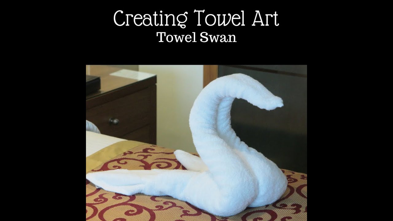 Towel Art - How to make a swan (Wordless video )