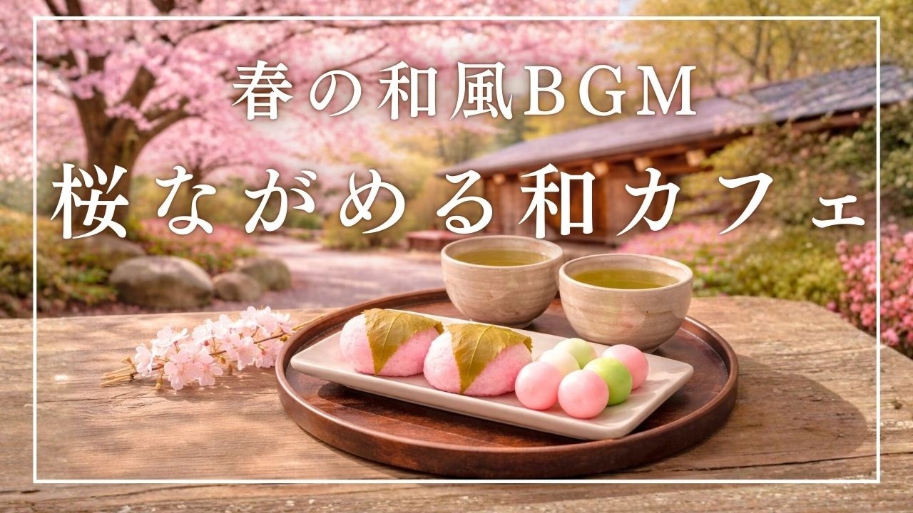 【日本の春BGM】桜ながめる和カフェ和風BGM【作業・勉強・リラックスBGM】Cherry Blossoms in Japan | Relaxing Traditional Japanese BGM