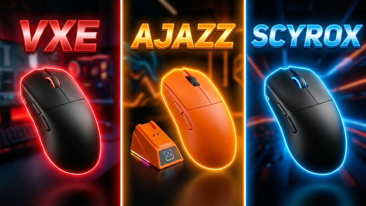 Сравнение этих титанов VXE MAD R MAJOR+, Scyrox V8, Ajazz aj159 apex.