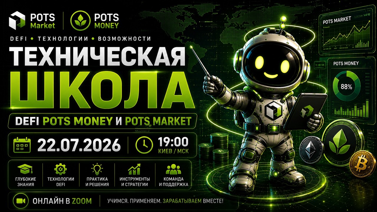Техническая школа DEFI POTS Money и POTS Market за 22.07.2026