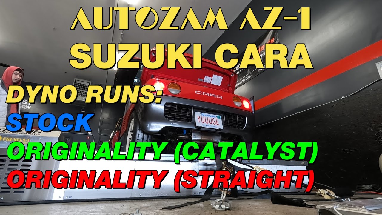 Autozam AZ-1 Dyno Runs Stock vs ORIGINALITY Downpipe Compilation and Power Results