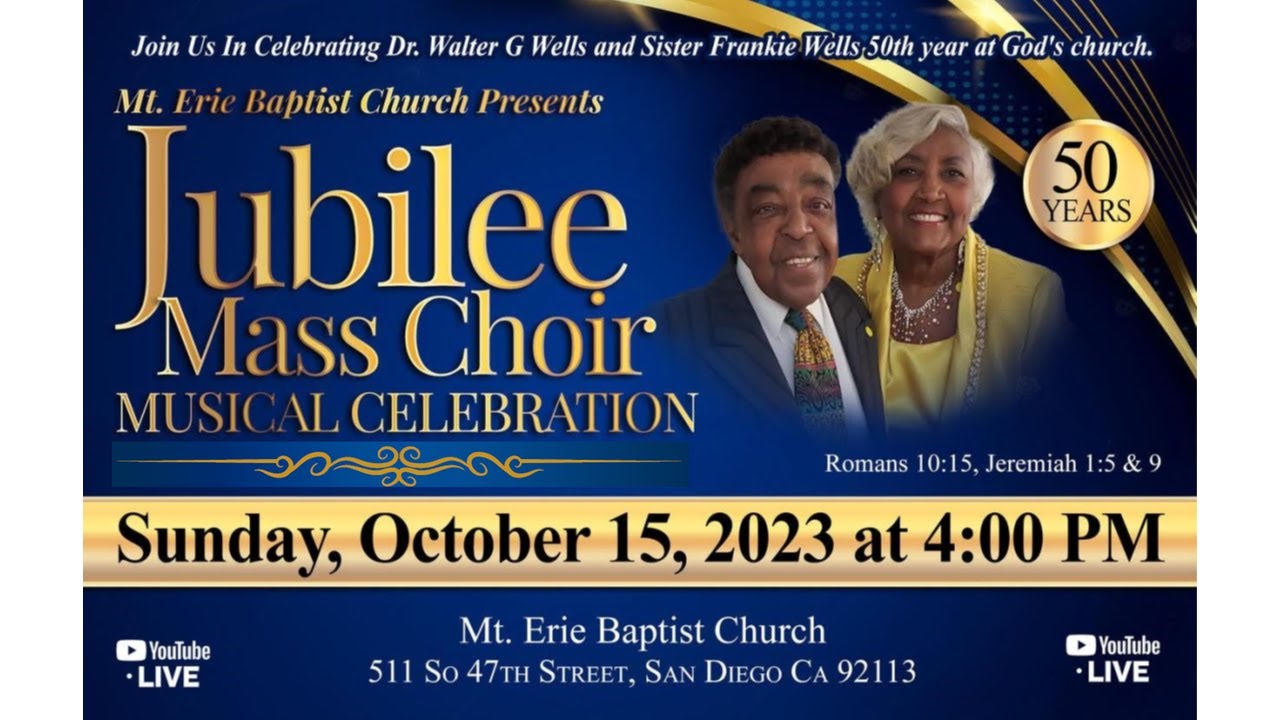Mt. Erie Baptist Church | Pastor & Sis. Wells 50th Anniversary Jubilee Musical | October 15, 2023