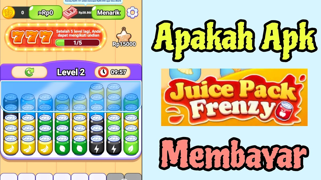 Aplikasi Penghasil Uang Terbukti Membayar? Review Jujur Aplikasi Juice Pack Frenzy