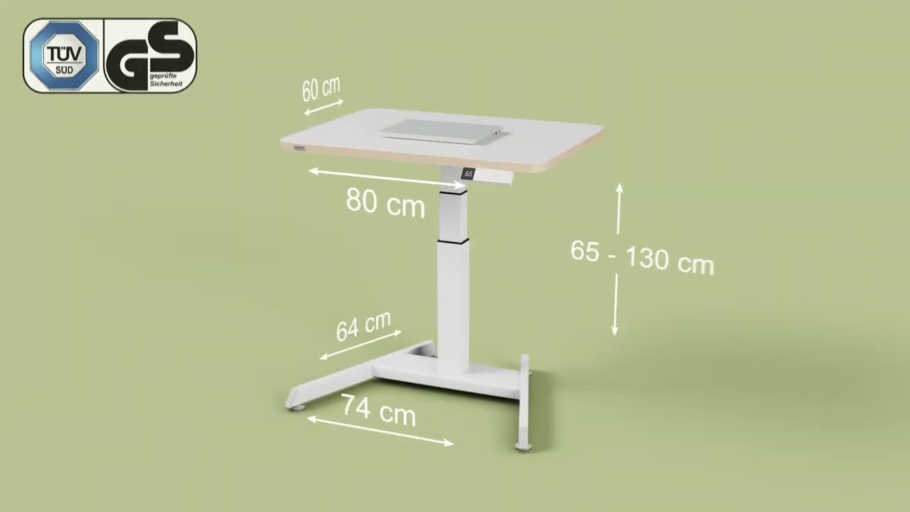 Sit-Stand Małe biurko Leitz Ergo do pracy na siedząco i stojąco, z elektryczną regulacją 65340001