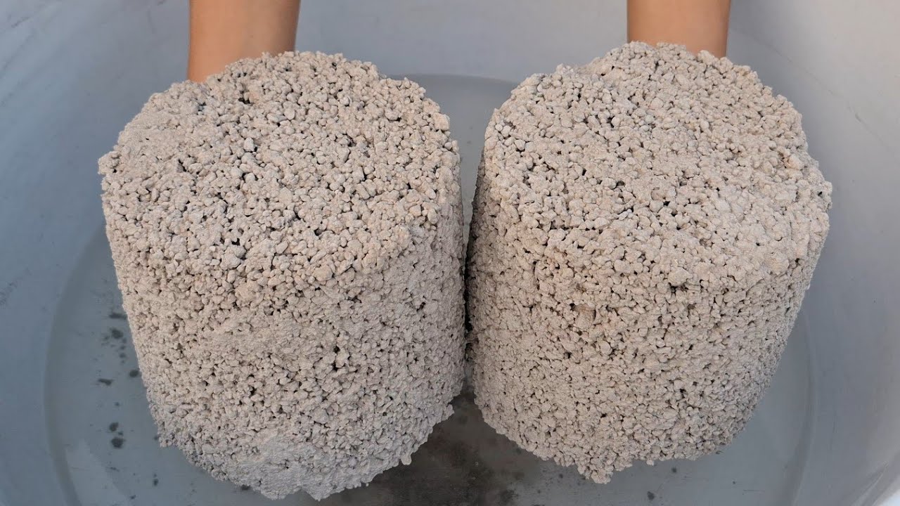 ASMR Cement gritty water crumbling edits satisfying