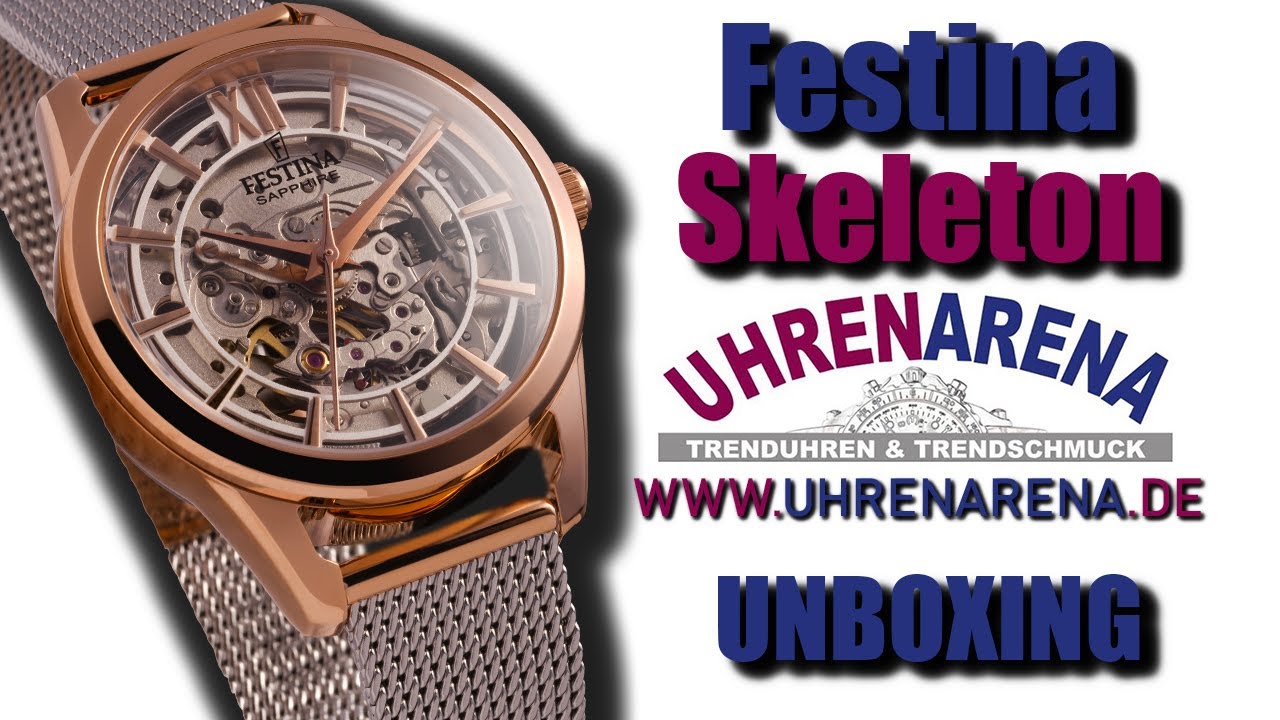 Festina Skeleton Damenuhr Automatik Saphirglas Bicolor F20628/1 | Unboxing | 4K | Uhrenarena
