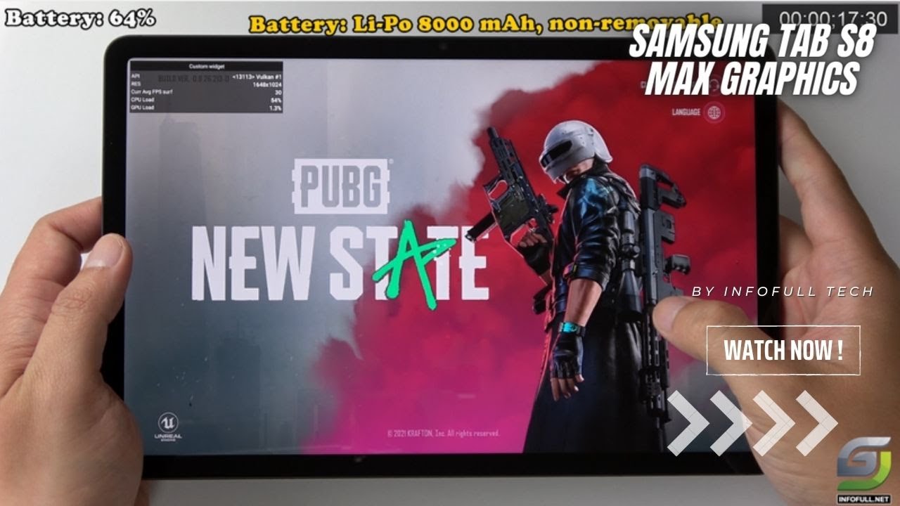 Samsung Galaxy Tab S8 PUBG New State Max Setting | Max FPS Ultra Graphics