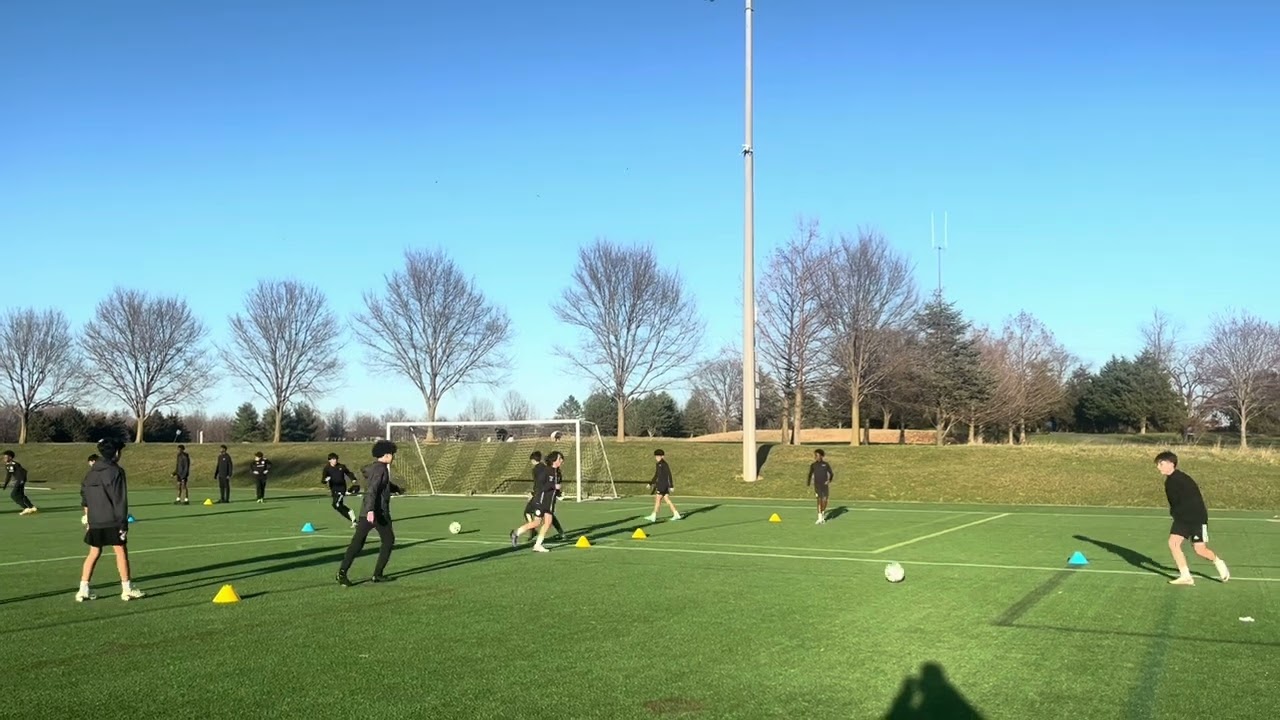 Cognitive Soccer Passing Warm-Up with rotations.