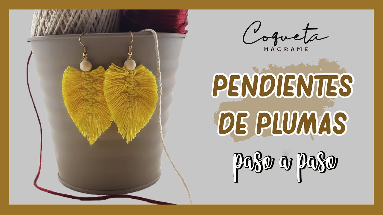 Como CREAR los Mejores Pendientes de Macramé 🍁Aretes de Hojas o Plumas