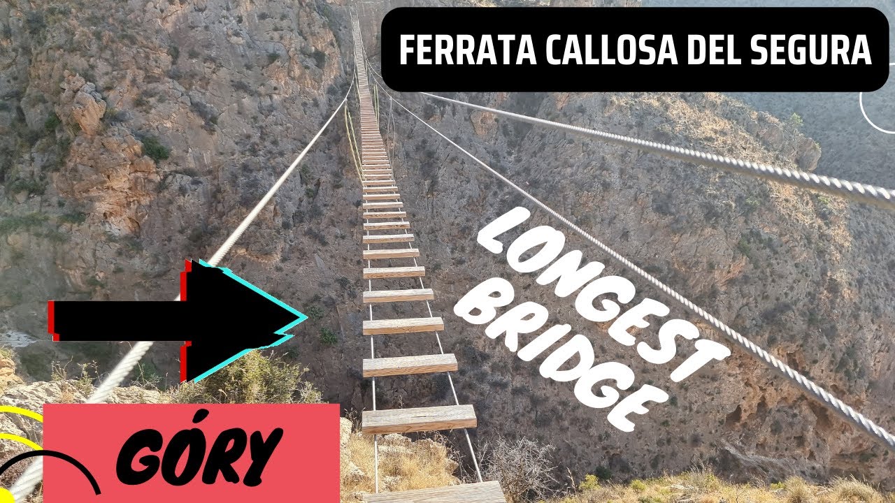 Jeden z najdłuższych mostów linowych w Europie/Ferrata K5 Callosa del Segura, almost longest bridge